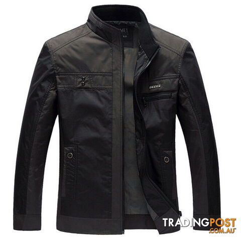 Custom Afterpay Durk gray / LMen Jackets Leisure Men's Jacket Thin Business Men Coat 4XL Zipper Black male Casual style Stand Collar jacket
