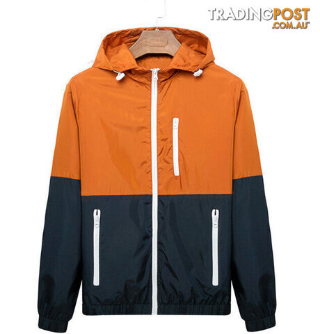 Custom Afterpay orange / XXLCasual Jacket Thin Men Thin Windbreaker Sportswear Slim Zipper Coats 3XL ZHY1499