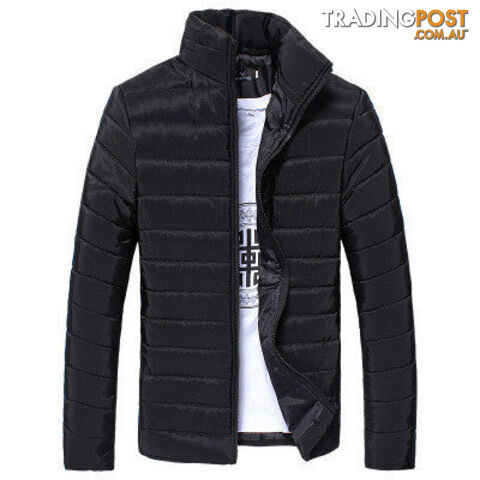 Custom Afterpay Black / XXXLMen's Short Jacket Fashion Solid Color Stand Collar Down Coat Cotton Slim Warm Zipper Park Jackets for Men