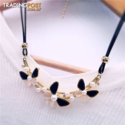 Custom Afterpay NL319 Black butter04 / ColorLuxury Imitation blue diomands rhinestone gem crystal peacock feather rope statement necklace fashion jewelry