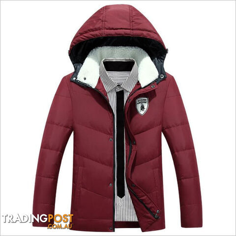 Custom Afterpay Red / MMen's White Duck Down Jacket Casual Solid Turn-dwon Collar Parka Jacket Men Fashion Overcoat Outerwear