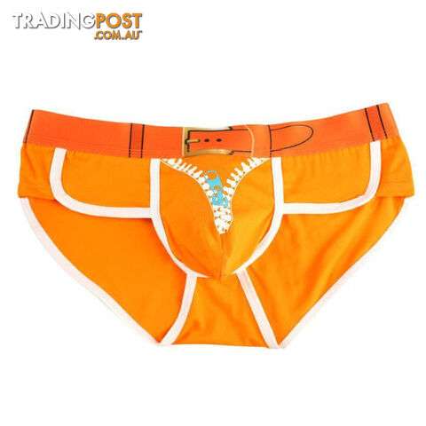 Custom Afterpay Orange / STemptation The Underwear Solid Nylon Spandex Briefs Ice Breathable Transparent Underwear Men Brand Mens Brief #2458