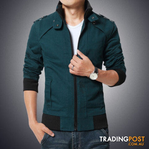 Custom Afterpay blue / XXLfashion male casual jacket solid fall mens jackets and coats men's jacket plus size 3XL 4XL 5XL