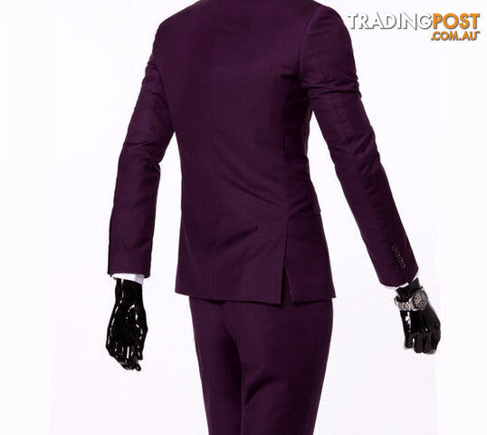 Custom Afterpay 2 pieces purple / XXXLboutique men suit sets / Men's two button Blazers suit+vest+jacket pants