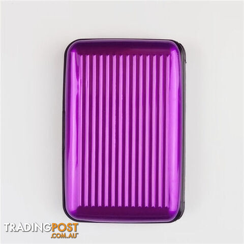 Custom Afterpay purpleMen Aluminum Bank Card Holder Blocking Hard Case Wallet Solid Credit Card Anti-RFID Scanning Protect Card Holder