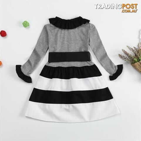 Custom Afterpay A0222HI / 7Girls Striped Dresses Baby Girl Dress Kids Clothes Party Wear Toddler Dresses For Children Clothes