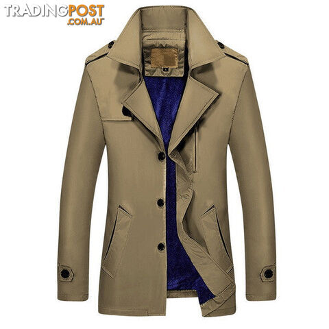 Custom Afterpay Yellowish / MMen Casual Coats Trench Coats Fleece Inside Fit Male Windproof Jackets