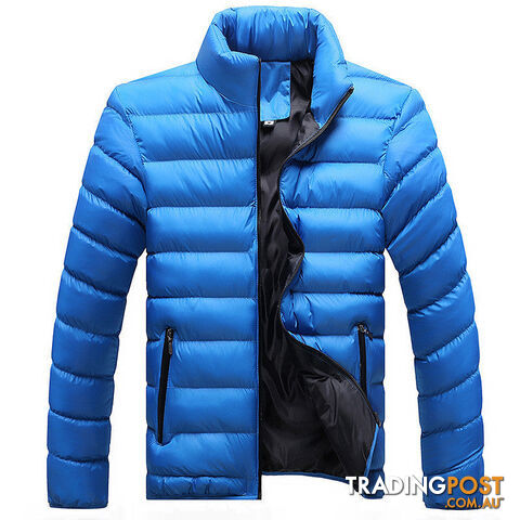 Custom Afterpay Blue black / XLThick Jacket Men Duck Down Coat Man Parka Overcoat Stand Collar mens Jackets and Coats