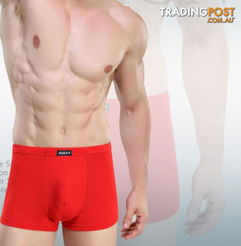 Custom Afterpay red2 / XLSoft breathable Bamboo fiber Men Underwear U convex corner men's modal Flower printed pants Boxers Shorts
