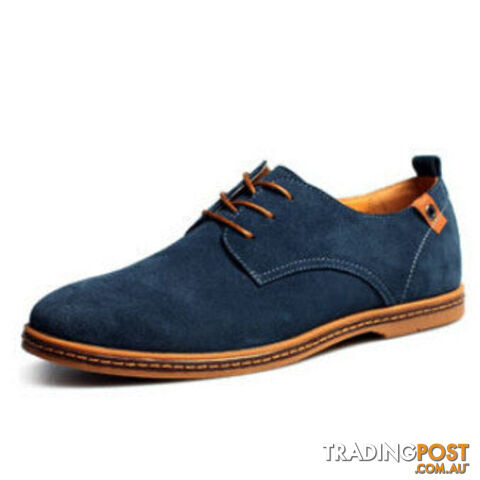 Custom Afterpay Blue / 11Plus Size Fashion Suede Genuine Leather Flat Men Casual Oxford Shoes Low Men Leather Shoes #K01