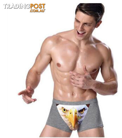 Custom Afterpay gray eagle / XLCotton Wolf Underwear Men Boxer Cartoon 3D Panties Penis Pouch Male Underpants Sheer Men's Boxer Shorts Funny Boxershorts Brand