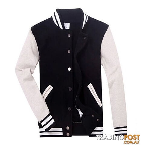 Custom Afterpay Black / XXLBaseball Jacket Men Sweatshirt College Sportswear Jackets Casual Slim Fit Jacket Mens Clothing 10 Colors