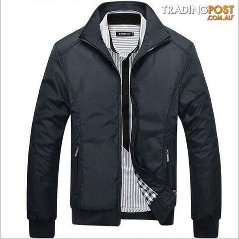 Custom Afterpay Black / XXLMen Jacket Fashion Casual Loose Mens Jacket Bomber Jacket Mens jackets and Coats Plus Size M-5XL 3Colors