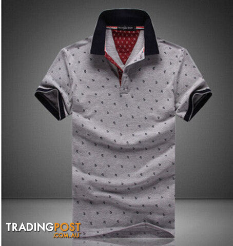 Custom Afterpay Grey / XXXLBrands Mens Printed POLO Shirts Brands 100% Cotton Short Sleeve Polo Stand Collar Male Polo Shirt M-3XL.EDA234