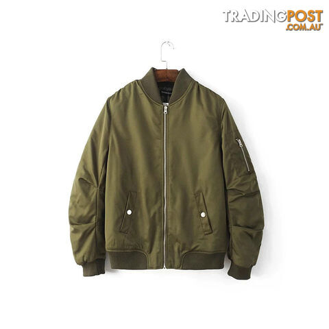 Custom Afterpay 0352Army Green / SMens Solid Flight Black Bomber Jacket Men's Rib Sleeve Zipper Short Air Force Baseball Coats Clothing