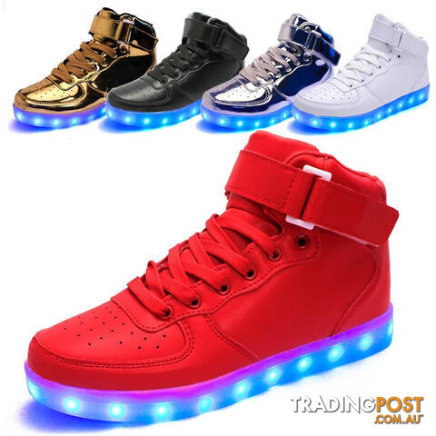 Custom Afterpay Gold / 4.5Size 32-46// USB unisex high top simulation flashing casual woman & men led shoes with light up luminous glowing shoes for adult