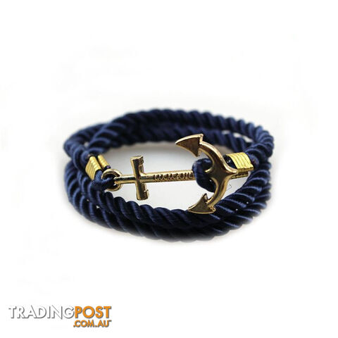 Custom Afterpay P1656Vintage Anchor Bracelet Men Women Trendy Rope Bracelet Fashion Accessories Fine Jewelry