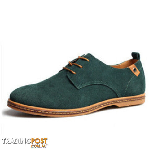 Custom Afterpay Green / 9.5Plus Size Fashion Suede Genuine Leather Flat Men Casual Oxford Shoes Low Men Leather Shoes #K01