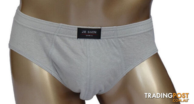 Custom Afterpay ligth gray / XLcotton underwear ultra-large size men's briefs male solid color underpants