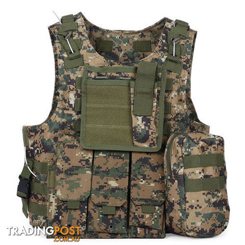 Custom Afterpay DJ CamouflageCamouflage Hunting Military Tactical Vest Wargame Body Molle Armor Hunting Vest CS Outdoor Equipment