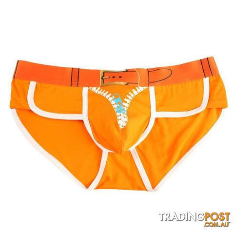 Custom Afterpay Orange / MTemptation The Underwear Solid Nylon Spandex Briefs Ice Breathable Transparent Underwear Men Brand Mens Brief #2458