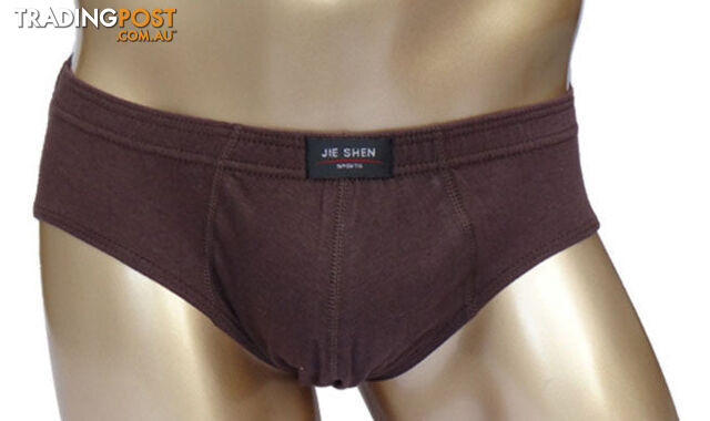 Custom Afterpay brown / XLcotton underwear ultra-large size men's briefs male solid color underpants