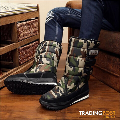 Custom Afterpay Green / 8.5Boots men warm shoes platform snow boots men boots thick waterproof slip-resistant shoes 05