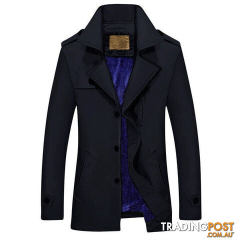 Custom Afterpay Black / XLMen Casual Coats Trench Coats Fleece Inside Fit Male Windproof Jackets