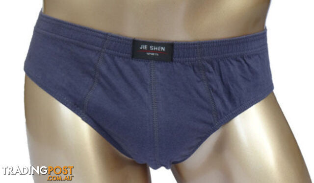 Custom Afterpay dark gray / Lcotton underwear ultra-large size men's briefs male solid color underpants