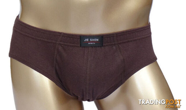 Custom Afterpay brown / Lcotton underwear ultra-large size men's briefs male solid color underpants