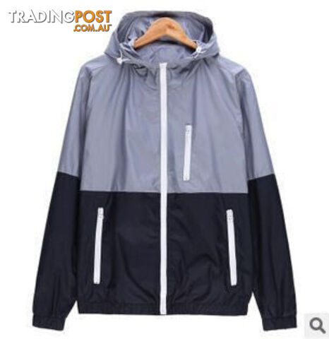 Custom Afterpay grey / XXXLCasual Jacket Thin Men Thin Windbreaker Sportswear Slim Zipper Coats 3XL ZHY1499
