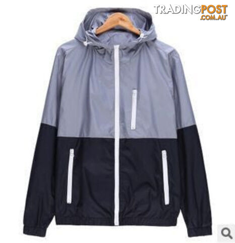 Custom Afterpay grey / XXXLCasual Jacket Thin Men Thin Windbreaker Sportswear Slim Zipper Coats 3XL ZHY1499