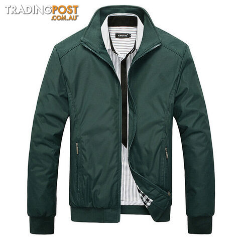 Custom Afterpay Green / MMen Jacket Male Casual Slim Fit Mandarin Collar Solid Jackets M-XXXL Brand Men's Fashion Overcoat Clothing