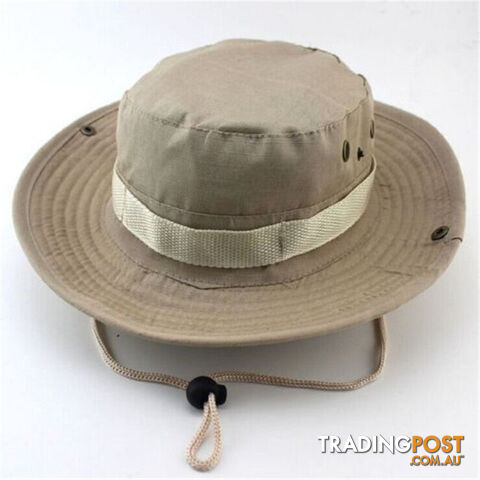 Custom Afterpay Light Khaki / One SizeCamouflage Bucket Hats Wide Brim Sun Cap Ripstop Camo Fishing Hunting Hiking Men Safari Jungle with String Boonie Hat