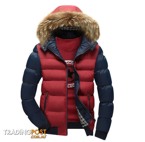 Custom Afterpay Style 2 Red / MArrival Men Jacket Warm cotton coat mens casual hooded jackets Handsome Outwear thicking Parka Plus size XXXL Coats