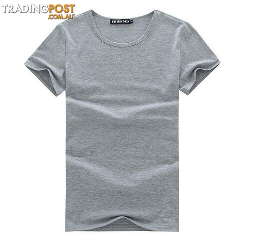 Custom Afterpay Light Gray / MStyle Cotton Short Sleeve Men's Fashion Basic Solid T-Shirt Size S-4XL