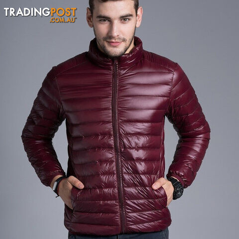 Custom Afterpay Wine Red / XXXLMen casual warm Jackets solid thin breathable Jacket Mens outwear Coat Lightweight parka Plus size XXXL hombre jaqueta