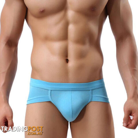 Custom Afterpay SkyBlue / XLTrunks Underwear Men Men's Briefs Shorts Bulge Pouch soft Underpants Solid color