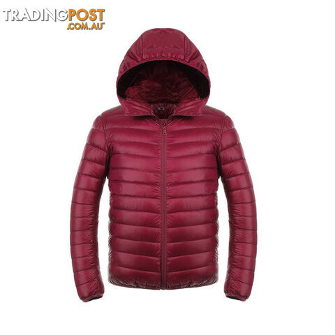 Custom Afterpay 2016 wine / XXLJacket men 90 Duck Down Jacket Men's Ultralight Down Jacket With a Hood Outdoors Parka With Carry Bag