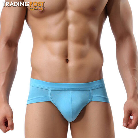 Custom Afterpay Sky Blue / XXLTrunks Underwear Men Men's Boxer Shorts Bulge Pouch soft Underpants Low Waist 5 Colors High