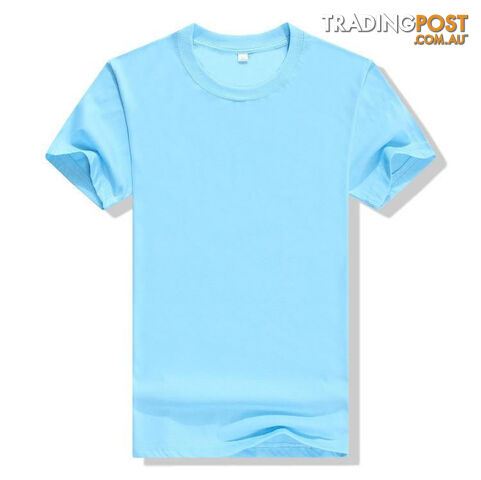 Custom Afterpay Sky Blue / 4XLStyle Cotton Short Sleeve Men's Fashion Basic Solid T-Shirt Size S-4XL