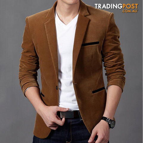 Custom Afterpay Black / Mmen's Jacket brand clothing casual coat blazer men Slim fit Jacket men corduroy Wedding dress plus size Single Button suit