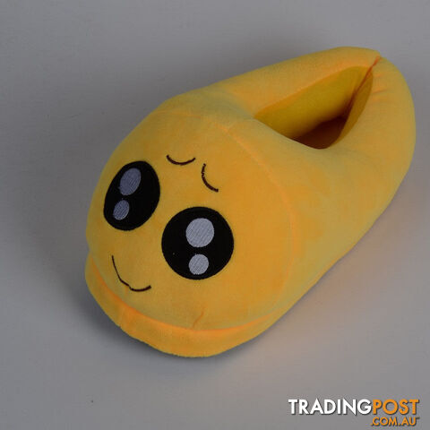 Custom Afterpay 3 / 9.5Emoji Shoes Yellow Cotton Plush Emoji Slippers Creative Funny Home Soft Shoes