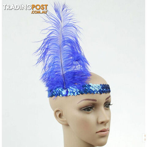 Custom Afterpay LFeather Headband 1920's Flapper Sequin Headpiece Costume Head Band Party Favor