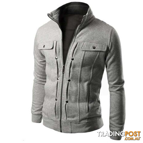 Custom Afterpay Gray / LBrand Clothing Bomer Jacket Causal Men's Coat Zipper Tracksuit Jacket Mens jackets and coats Jaqueta Masculina