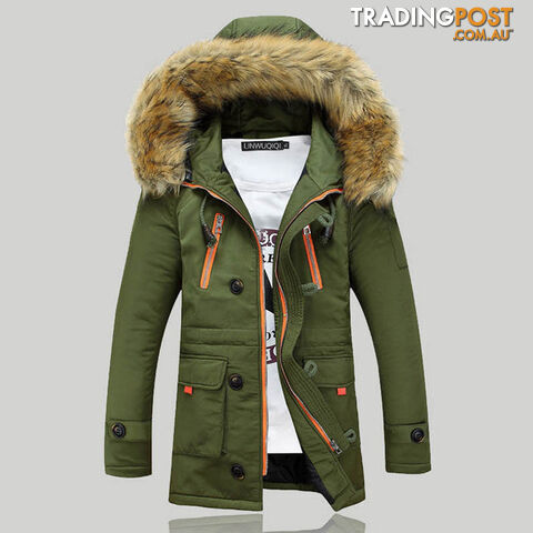 Custom Afterpay Army Green / LMens Parka Clothing Thicking Men Jacket Coat With Fur Hood high Jackets Men plus size Vestidos