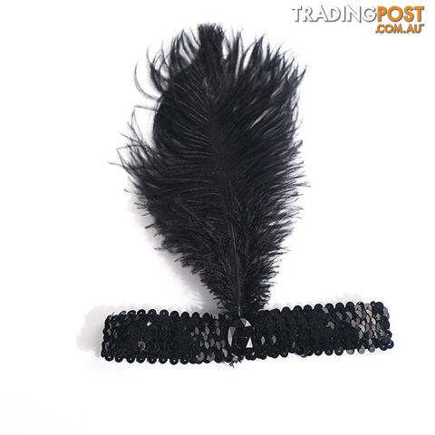Custom Afterpay BFeather Headband 1920's Flapper Sequin Headpiece Costume Head Band Party Favor