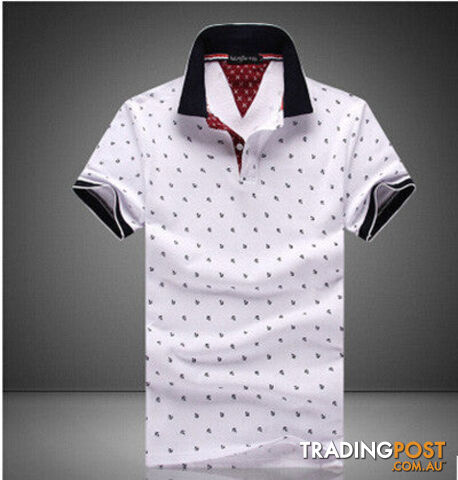 Custom Afterpay White / LBrands Mens Printed POLO Shirts Brands 100% Cotton Short Sleeve Polo Stand Collar Male Polo Shirt M-3XL.EDA234