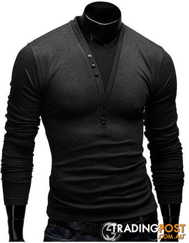 Custom Afterpay Dark gray / Asian Size XXLT Shirt Men Brand Fashion Men'S Fake two Stitching Design Tops & Tees T Shirt Men Long Sleeve Slim T shirt Homme XXL