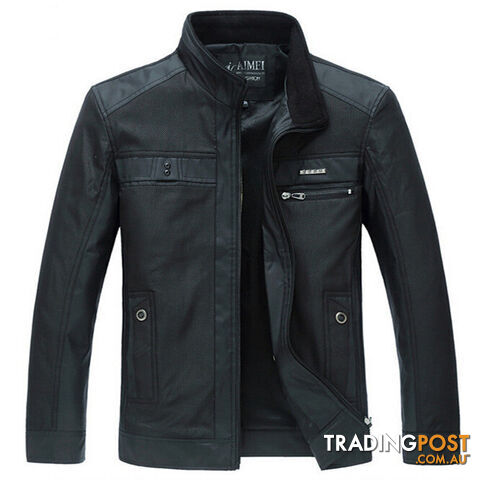 Custom Afterpay Black / 4XLMen Jackets Leisure Men's Jacket Thin Business Men Coat 4XL Zipper Black male Casual style Stand Collar jacket